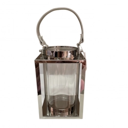 Φανάρι Μεταλλικό Ασημί ESPIEL 14x14x24,8εκ. DWAA1008