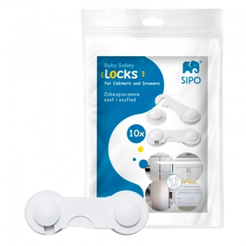 Ασφάλειες Ντουλαπιών Σετ 10τμχ ABS-Πλαστικές SIP-SBS-215