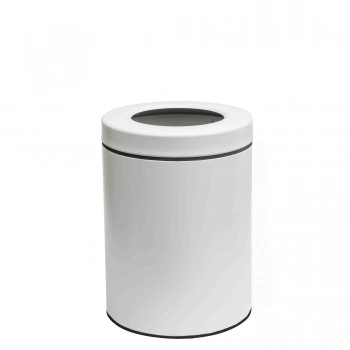 Καλάθι Απορριμμάτων Γραφείου 6lit Ανοξείδωτο Matt White Pam & Co Φ21x28εκ. 2128-033