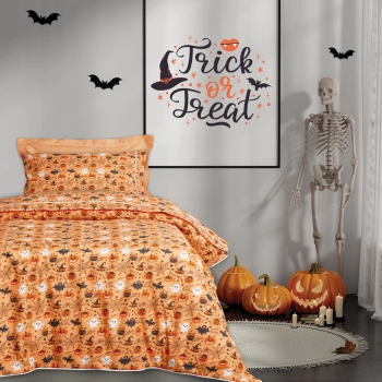 Σετ Παπλωματοθήκη Polycotton Μονή 160x240εκ. Kid Line 4969 Orange Das Kids