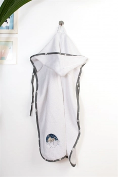 Κάπα Με Κέντημα Bebe 75x85εκ. Cloudy Bear 176 White-Grey Dimcol