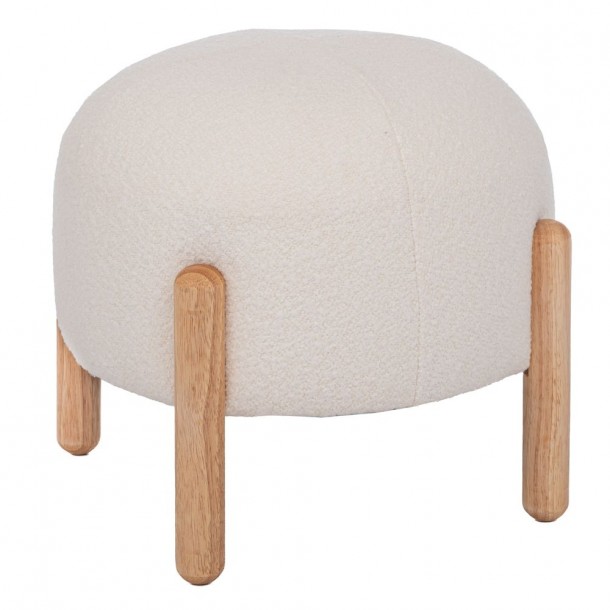 Σκαμπώ Υφασμάτινο-Ξύλινο Κρεμ-Καφέ 45x45x36εκ. iliadis 92164