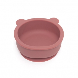 Μπωλ Σιλικόνης Με Βεντούζα Bear Mahogany Rose 12x11x5εκ. Petit Monkey PTM-SB1