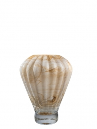 Βάζο Χειροποίητο Φυσητό Γυαλί Μπεζ Marble 20x25εκ. Zen Collection 25.43.52174