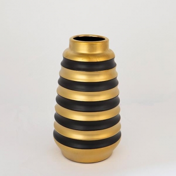 Βάζο Κεραμικό Μαύρο-Χρυσό 14x14x25εκ. ESTHETI 752-20068