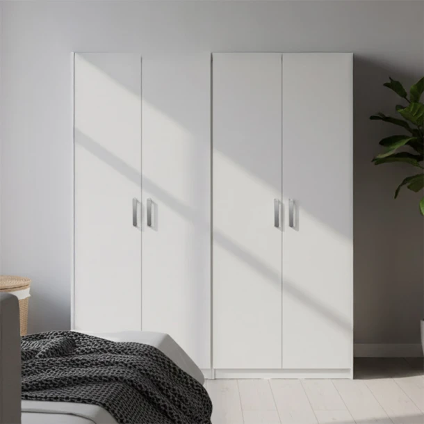 Ντουλάπα τετράφυλλη Lego Ι pakoworld λευκή 160x42x180εκ