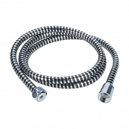 Σπιράλ Ντους Pvc Ασημί-Μαύρο 150x1,3x1,3εκ. Estia 02-23829