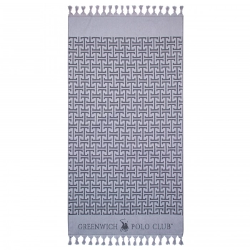 Πετσέτα Θαλάσσης-Παρεό Βαμβακερή 90x170εκ. Essential 3839 Γκρι-Μαύρη Greenwich Polo Club