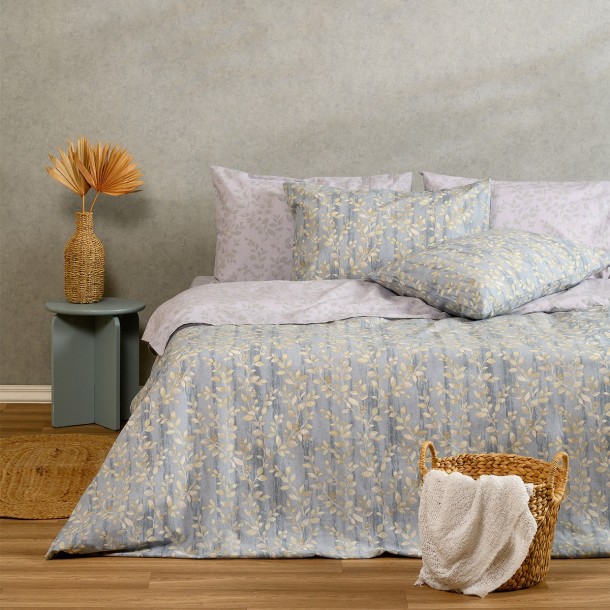 Σετ Σεντόνια Polycotton King 260x270εκ. Botan Blue Casual Line Melinen 20004754
