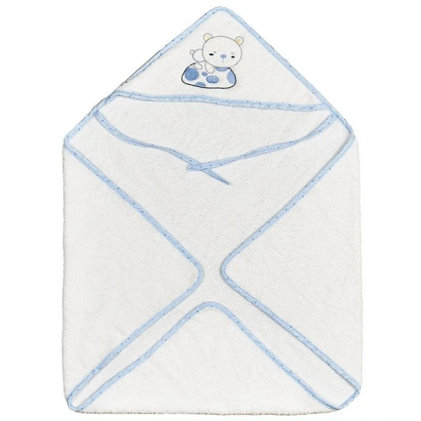 Κάπα Βαμβακερή 75x75εκ. Bear Σιέλ 40232