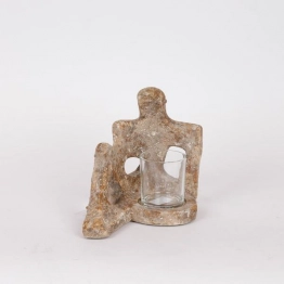 Κηροπήγιο Polyresin Καφέ 24x16,5x20εκ. ESTHETI 819-00520