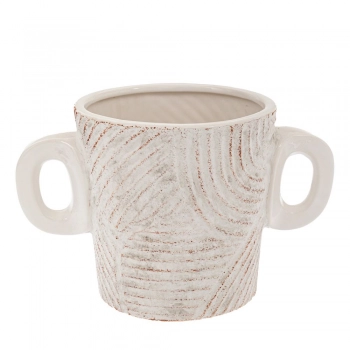 Βάζο Κεραμικό Λευκό-Κεραμιδί 26x15x16εκ. iliadis 88084