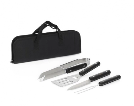 Σετ Barbeque Μεταλλικό-Ξύλινο Σε Θήκη Μαύρη 37x13εκ. Easy Grill Homla 240853