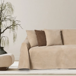 Ριχτάρι Polyester-Flannel Τετραθέσιος 180x350εκ. Taupe 0307 Das Home