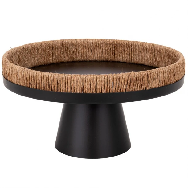 Δίσκος Διακοσμητικός Μεταλλικός Μαύρος Με Γιούτα 30x16εκ. iliadis 93107