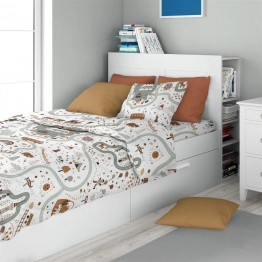 Σετ Σεντόνια 3τμχ Βαμβακερά Μονά 160x240εκ. Countryside 580 White-Mint Dimcol