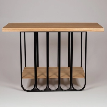 Κονσόλα Μεταλλική-Ξύλινη Μαύρη-Natural 120x40x78εκ. ESTHETI 810-00065