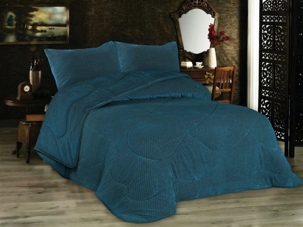 Κουβερτοπάπλωμα Popcorn Fleece Υπέρδιπλο 220x240εκ. Petrol 1950 DimCol