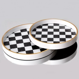 Δίσκος Σερβιρίσματος Σετ 2τμχ Πλαστικός Λευκό-Μαύρο 28x3εκ.-24x3εκ. ESTHETI 752-16088