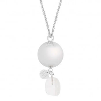 Μενταγιόν Εγκυμοσύνης Επάργυρο-Ατσάλι 110εκ. Silver Linn Κρύσταλλος Proud Mama PM-635