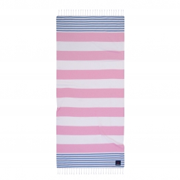 Πετσέτα Θαλάσσης-Παρεό Βαμβακερή 80x180εκ. Essential 3814 Μπλε-Ροζ Greenwich Polo Club