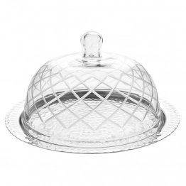 Πιατέλα Σερβιρίσματος Στρογγυλή Με Καπάκι Μεταλλική-Γυάλινη 30x18εκ. iliadis 83063