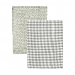 Σετ 2τμχ Πετσέτα Κουζίνας Βαμβακερή 45x65εκ. Piccolo Γκρι Estia 01-37895
