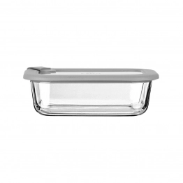 Φαγητοδοχείο Γυάλινο Με Καπάκι Σιλικόνης 640ml/18,9x14,5x6,7εκ. ColorSeal Γκρι Estia 01-26417