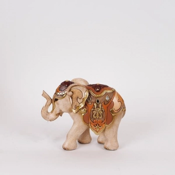 Διακοσμητικός Επιτραπέζιος Ελέφαντας Polyresin Καφέ-Μπεζ 23x8x18,5εκ. ESTHETI 752-11636
