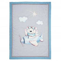 Πάπλωμα Microfiber Κούνιας 110x150εκ. Essential 8851 Μπεζ-Μπλε-Γκρι Greenwich Polo Club