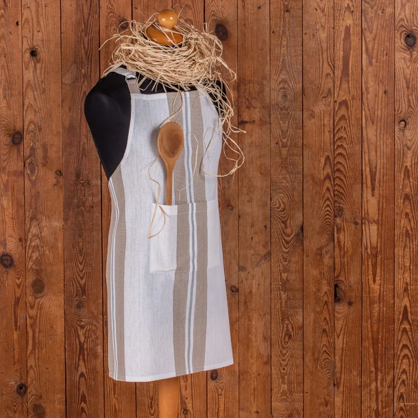 Ποδιά Κουζίνας Βαμβακερή 60x75εκ. Pepper Stripe Mocca Melinen 20000912