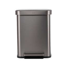 Κάδος Απορριμάτων Ανοξείδωτος 50lt-45x37,5x57εκ. Flatop Soft Close Inox Ματ Estia