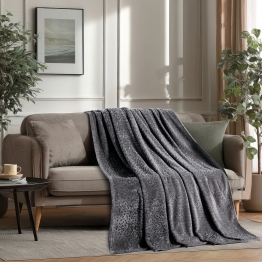 Ριχτάρι Flannel Πολυθρόνας 130x170εκ. Giza Dark Grey Melinen 20005199