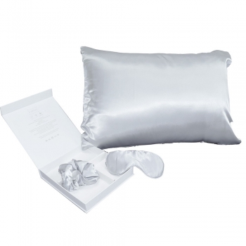 Σετ Ύπνου 3τμχ Pure Silk Μαξιλαροθήκη-Μάσκα Ύπνου-Λαστιχάκι Μαλλιών Silver Melinen 20004964