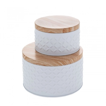 Κουτί Σετ 2τμχ Μεταλλικό Λευκό iliadis 13,5x8εκ.-10x6εκ. 84437