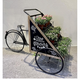 Διακοσμητικό Stand-Ποδήλατο Λουλουδιών Μεταλλικό Μαύρο iliadis 165x68x168εκ. 85058