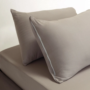 Σετ Σεντόνι Με 2 Μαξιλαροθήκες Βαμβακερό King Με Λάστιχο 180x200+35εκ. Jersey Light Grey Melinen 20004901 