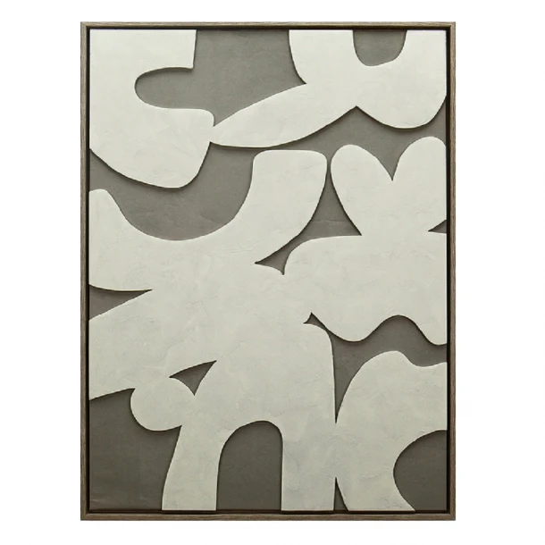 Πίνακας 3D Καμβάς Mdf-Ps Plastic Γκρι-Μπεζ ESPIEL 60x80εκ. FAL301