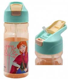 Παγούρι Πλαστικό Με Καλαμάκι Flip Frozen 550ml-7x21εκ. Gim 50-3508