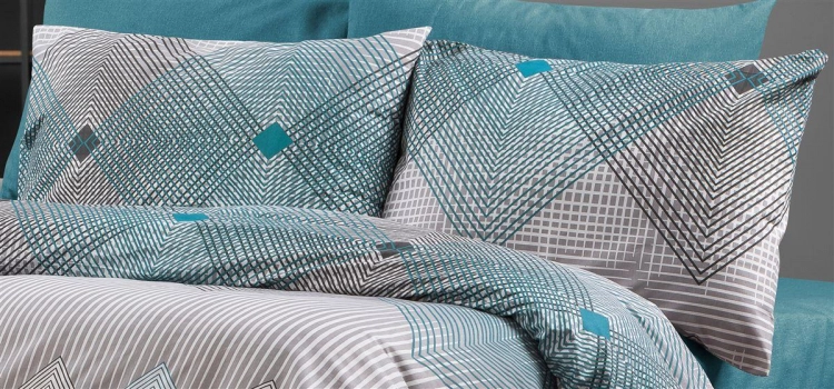 Μαξιλαροθήκη Φάκελος Polycotton 50x70εκ. Καλλιρόη 605 Grey-Petrol DimCol