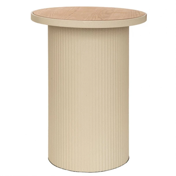 Τραπεζάκι Σαλονιού Μεταλλικό Με Ξύλινη Επιφάνεια Κρεμ 36x36x45,5εκ. iliadis 92554