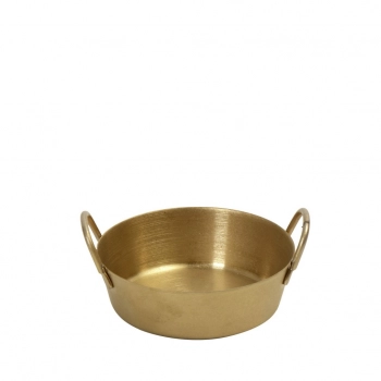 Μπωλάκι Σερβιρίσματος Με Λαβές Ανοξείδωτο 18/10 Χρυσό Snow ESPIEL 8,2x8,2x2,7εκ. FEV222