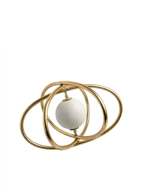 Διακοσμητικό Επιτραπέζιο Χρυσό-Λευκό 24x24x15εκ. Zen Collection 26.1.52203