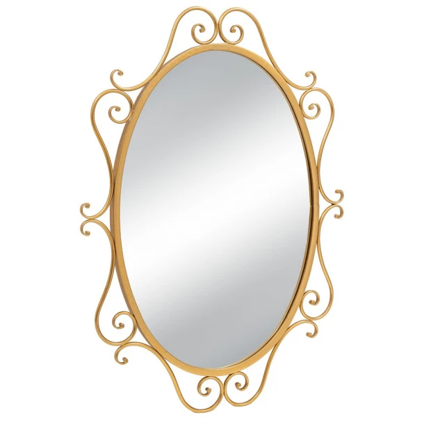 Καθρέπτης Τοίχου Οβάλ Μεταλλικός Χρυσός 60x2x84εκ. iliadis 89210
