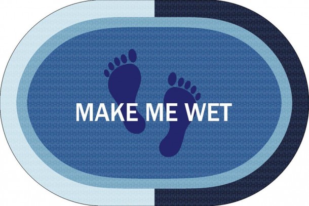 Ταπέτο Μπάνιου Αντιολισθητικό Polyester 50x70εκ. Make Me Wet Sky Blue DimCol