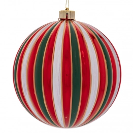 Χριστουγεννιάτικη Μπάλα Πλαστική Τρίχρωμη 12εκ. iliadis 86506