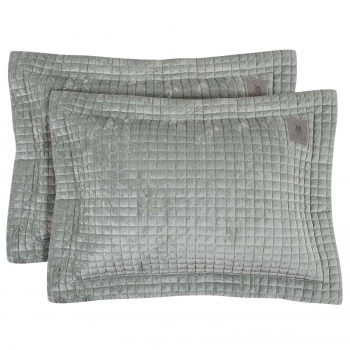 Ζεύγος Μαξιλαροθήκες Microfiber 50x70+7εκ. Με Κέντημα Classic 4430 Sage Green Greenwich Polo Club