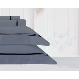 Σετ Σεντόνια Βαμβακοσατέν Υπέρδιπλα 240x270εκ. Bar 13 Grey-Silver Makis Tselios