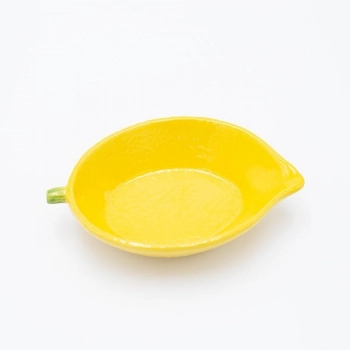 Διακοσμητική Πιατέλα Κεραμική Λεμόνι Κίτρινη 15,5x10x3,5εκ. ESTHETI 819-00204