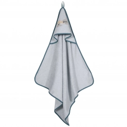 Κάπα Βαμβακερή Με Κέντημα Bebe 80x80εκ. Essential 8852 Μπλε-Γκρι Greenwich Polo Club